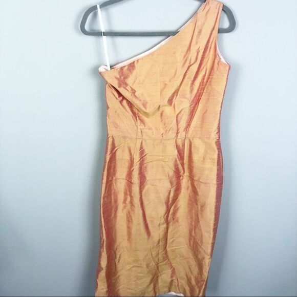 SIRI | Silk Iridescent Asymmetrical Cocktail Dress One Shoulder Women’s Size 10 - Picture 5 of 8